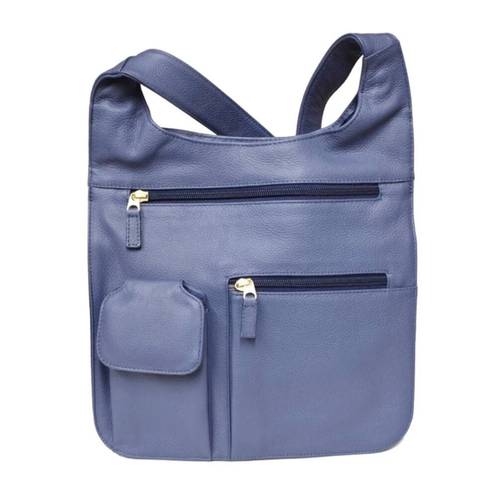 JPOurse Leather Traveler Chic Blue Crossbody Bag
